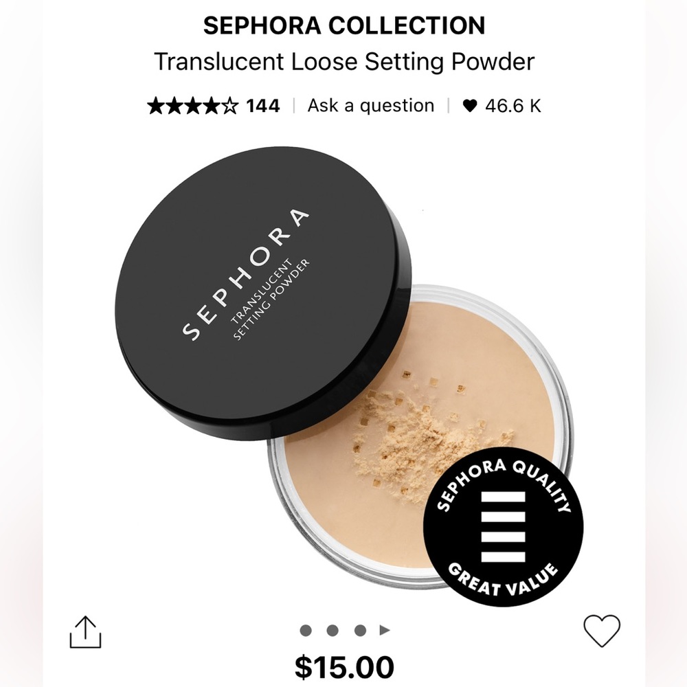 Sephora translucent setting Powder